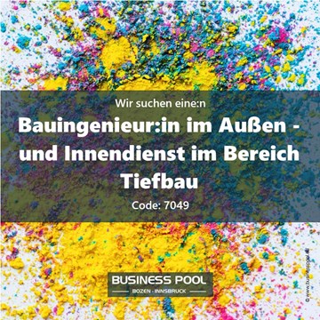 Bauingenieur:in im Außen - und Innendienst im Bereich Tiefbau